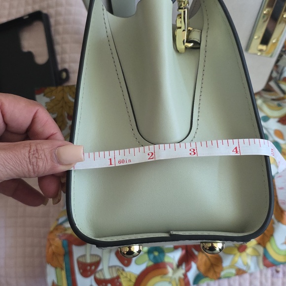 Zac Posen Mint Top-Handle Satchel Handbag with Gold Hardware - Picture 14 of 16